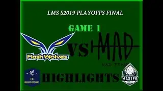 FW vs MAD Highlights Games 1 LMS  2019 Spring Finals | Flash Wolves vs. MAD