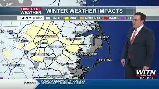 Watch for slick spots Thursday morning