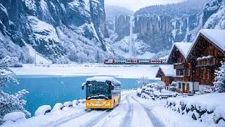 ❄️This Swiss mountain village is simply UNREAL in winter covered in snow, it feels like a fairytale
