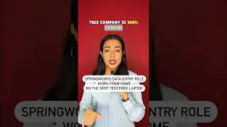 Springworks data entry work from home job @OnlineStudy4u
