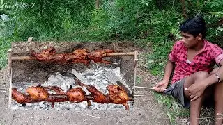 Hunting and Cooking quail birds (காடை புறா) - by simple traps - Village Cooking Life