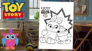 Coloring Toy Story 4 - Ducky and Bunny&nbsp;Coloring Book & Pages