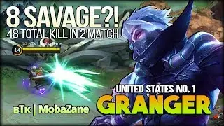 Who Can Stop My SAVAGE?! 90.1% Win Rate by ʙTᴋ | MobaZane US No. 1 Granger - Mobile Legends