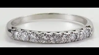 Antique Diamond Eternity Wedding Platinum Band Ring Size 7 UK-N1/2 EGL USA www.antiquejewelryco.com
