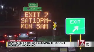 I-440 ramps closing at key Raleigh road