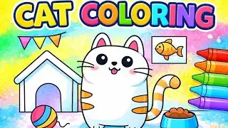 Cute Cat Coloring 🎨 | Kids Drawing & Coloring Game | Fun Art for Children