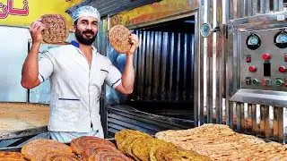 A strange baker bakes barley bread: baking barley bread in a bakery