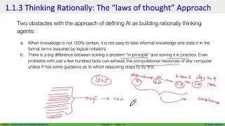 AI - Ch01 - Thinking rationally and acting rationally