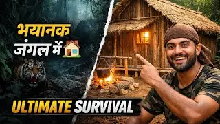 Primitive Survival: Hidden Tree Trunk House in Deep Forest #wildlife #foryou #forest #video #wild 