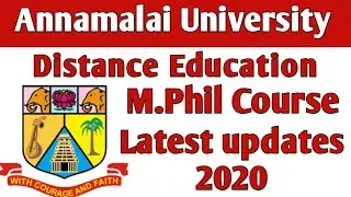 Annamalai University Distance Education- M.Phil Course latest updates
