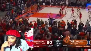 LAST SHOT STUNNER!! #23 Nebraska vs #13 Illinois College Basketball Highlights (reaction)