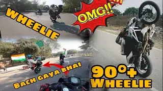 Sunday Ride 50+ Rider YAMAHA MT15 Wheelil crash || CRAZY RIDE #stunts 