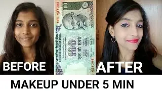 Rs 100 Makeup Under 5 Mins || Beginner Party Makeup Look