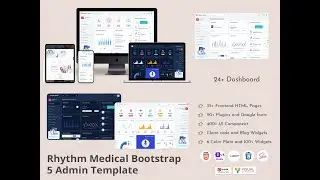 Clean Medical UI Dashboard for Health Data Visualization, Patient Records, and Reports