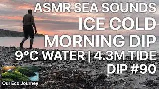 ASMR Pre-Sunrise Sea Dip #90 | Extreme Cold Water Therapy (9&deg;C) | High Tide Morning Swim