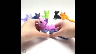Articulated Cat Figurine - 3D Printed Flexible Fidget Toy