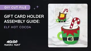 DIY Christmas Elf Gift Card Holder Template SVG | Elf Hot Cocoa Gift Card Holder SVG Cut File