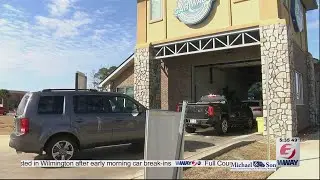 Long lines greet customers at car washes, as people look to clean off brine from recent wintry
