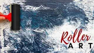 Making Abstract Art with a ROLLER  |  Thick Texture Painting
