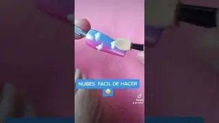 Nubes super facil de hacer #u&ntilde;as #nailart #nails #u&ntilde;asacrilicas #tutorial