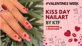 Kiss day nail art Tutorial for girls l #youtube #valentinesdaynail #kissday #velantinesday #ytvideo