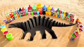 How to make Ankylosaurus Dinosaur with Cement, Mirinda, Fanta, Coca Cola, Mentos and Popular Sodas