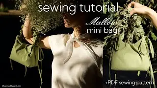 Relaxing sew along, cute everyday mini bag, detailed instructions, pdf sewing pattern