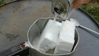 Плавление пенопласта в самодельную ацетоновую тягучую массу