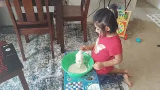 volcano eruption  with coke and mint experiment cute girl.