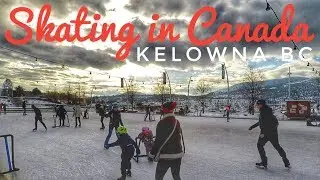 Outdoor Ice Skating Rink in Canada - Stuart Park Downtown Kelowna BC