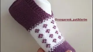 Dolamalı Beş Şiş Patik Modeli ~Rengarenk Patiklerim #patikmodelleri #beşşişpatik #örgü #patik #knit