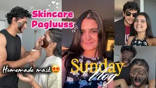 Chill sunday vlog✨🥰 Doing skincare together😍 Homemade Turmeric Mask✨