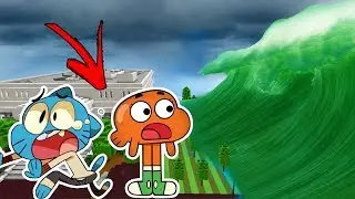 Minecraft - GUMBALL E DARWIN DESAFIO DA BASE 100% PROTEGIDA CONTRA TSUNAMI TOXICO DE ZOMBIES