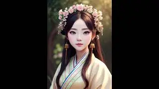 Japanese young geisha AI 아트 with flowers in her hair in a beautiful kimano Lookbook 日本の若い芸者 책을 보면 3
