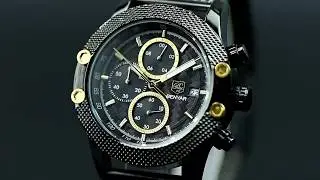 Malmo Chrono Watch - Golden Dial Metal Band