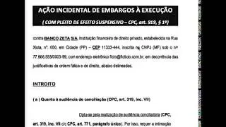 Petição Embargos à Execução Título Extrajudicial Novo CPC