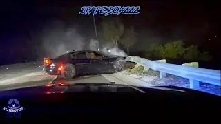 Drug Trafficker In SCAT PACK Charger Gets Put Into The Wall By The Florida Highway Patrol