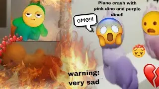 Plane crash with pink dino and purple dino WARNING: very sad