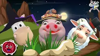 Animal Sounds Song AN2~ Farm Animals at Night | Cow, Sheep & Pig
