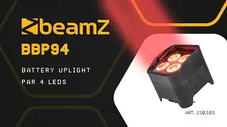 BeamZ BBP94 Battery Uplight Par 4x 10W - 150.589