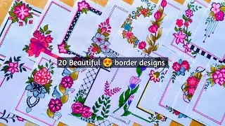 20 EASY BORDER DESIGNS/PROJECT WORK DESIGNS/A4 SHEET/FILE/FRONT PAGE DESIGN ASSIGNMENT