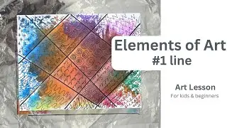 Line painting art , elements of art , foil printing with lines