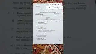 Business Regulations question paper 2022