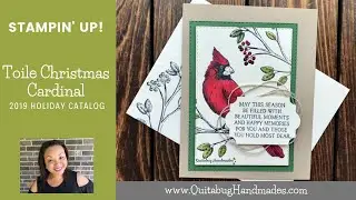 Stampin' Up! Toile Christmas Cardinal Card featuring Stampin' Blends| Holiday Catalog