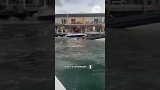Quick thinking man saves a mother holding her kids in boat crash
