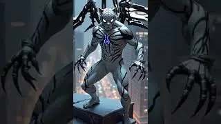 A superhero hybrid of Spider-Man and a white tiger, wearing a tight white suit w #bollywood #love