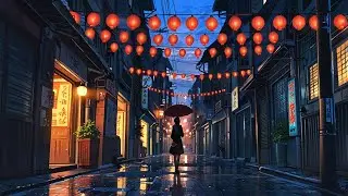 Rain Falling Over Tokyo at Night 🌧️ Peaceful Lofi Instrumental