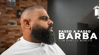 Passo a passo para cortar barba cheia free hand | Cortes com Danillo Moretti