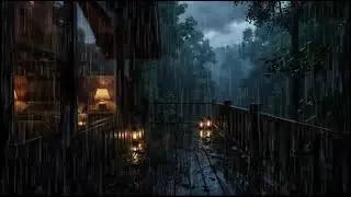 Relaxing Rain Ambience at a Forest Cabin 🌧 Soft Rain Sounds for Deep Sleep