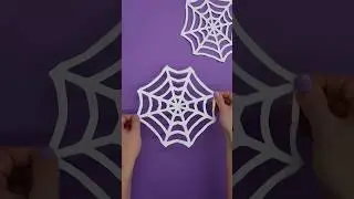 The EASIEST way to make a paper spider web 🕸️ #shorts #halloween #spiderweb